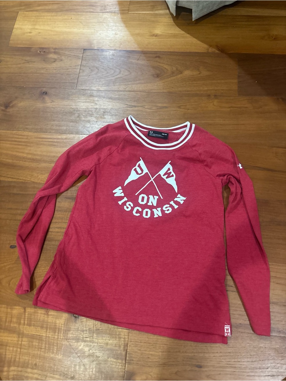 Under Armour Red Long-Sleeve 'On Wisconsin' Flag Tee